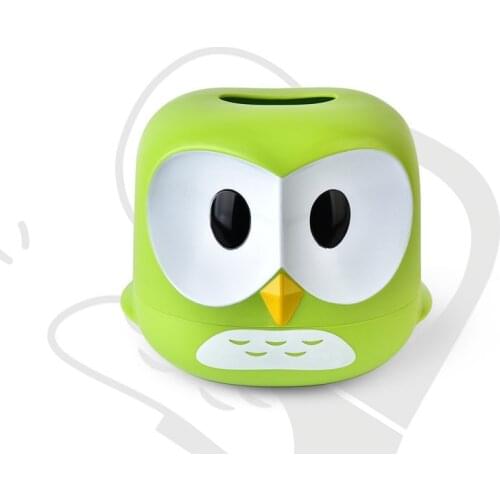 Cartoon ABS Tissue Box Big Eyehawk Owl Roll Paper Storage Box Creative Facial Tissue Box for Bathroom Bedroom Office TS1