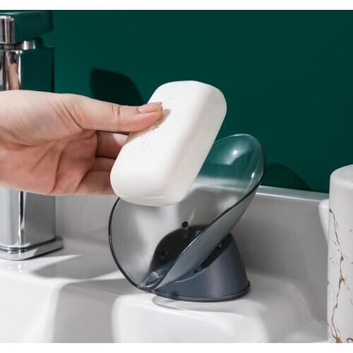 Soap Holder Perforated Toilet Bathroom Countertop Storage Personality Creative Leaf Drain Soap Box Holder