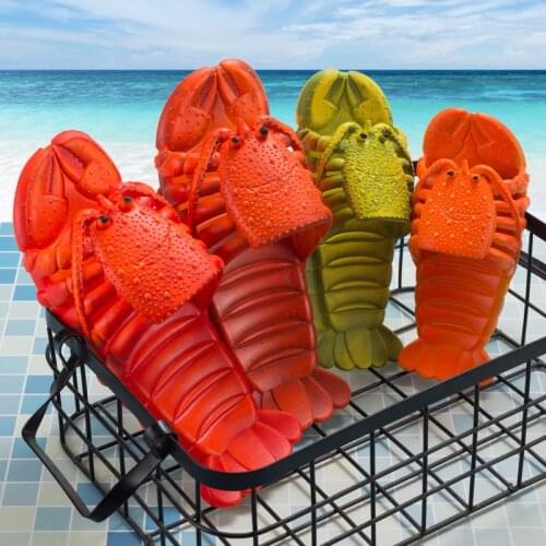 New Lobster Beach Slippers Creative Slippers Cute Parent-child Slippers Couple Flip Flops Women Zapatos De Mujer Sz24-47