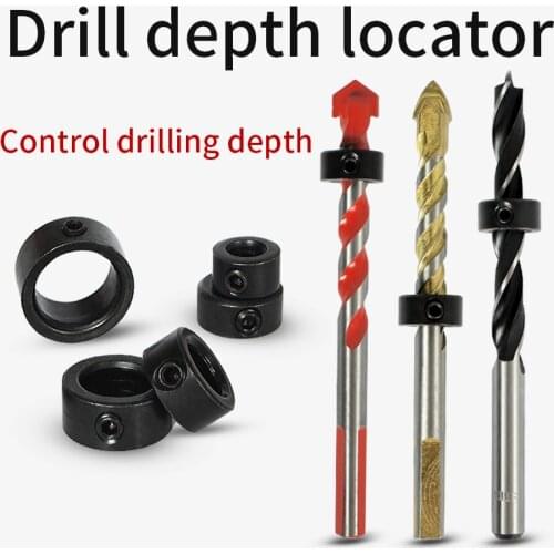 Drill bit depth locator door drawer hole woodworking drill bit retaining ring drilling depth stop ring rod retaining ring screw