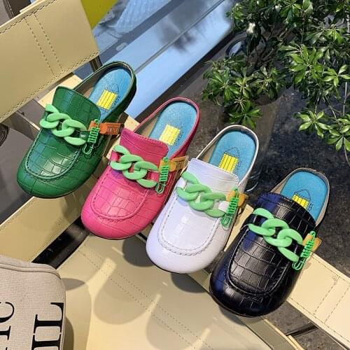 Womens Sandals 2021 Fashion Loafers Sweet Style Candy Colors Mules Shoes Beautiful Summer Flat Slippers（Size 35-40