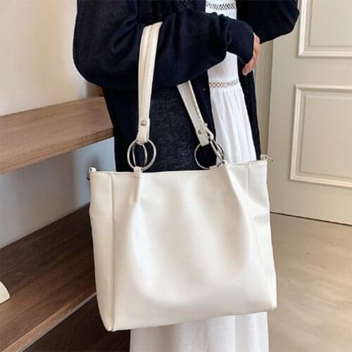 Large Capacity Shopping Bag Multi-Function Pu Leather Women Handbag Solid Color Shoulder Bag Women Quality Ladies Bag