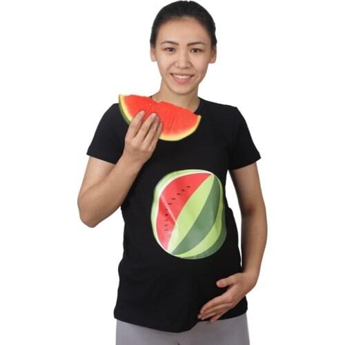 WelcomeBaby Mummys Baby Maternity T-Shirt Watermelon Black