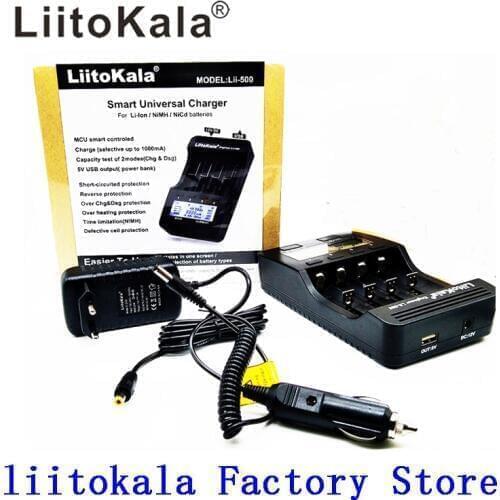 Liitokala lii-500 lii-202 lii-100 lii-402 battery charger 3.7V/1.2V 18650/26650/16340/18500 Battery Charger with screen lii500