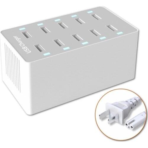 Charger multiple USB 10 ports dock charger Adapter Intelligent USB Desktop Charge 10 USB Multi Charge EU US UK plug for XIAOMI