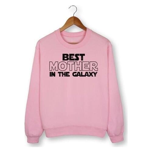 ZBBRDD Best Mother In The Galaxy Women Sweatshirt O Neck Pullover Plus Size Autumn Winter Clothing Mama Gift Long Sleeve Tops