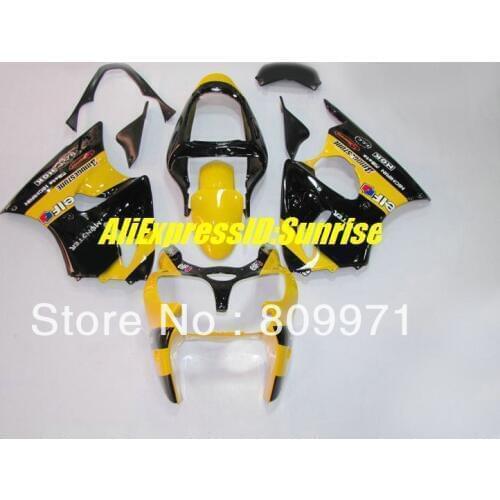 Yellow gloss black Fairing kit for KAWASAKI Ninja ZX6R 636 2000 2001 2002 ZX 6R ZX6R 00 01 02 Injection mold Fairings set