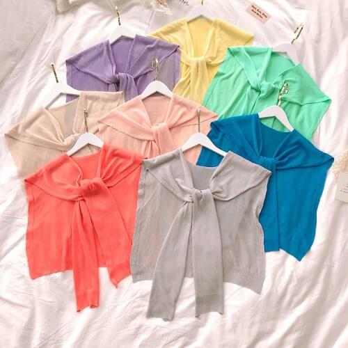 Women Solid Color Shirt Fake Collar Decorative Ice Silk Long Sleeve Fake Collars Female Shirt Blouse Tops Detachable Collars