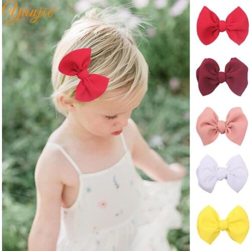 10pcs/lot Hair Bows Barrette 4.5'' Double Layer Solid Bows Hair Clips For Women Wholesale DIY Girls Hair Accessories Party Mujer