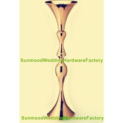 10pcs )New style Gold Metal Wedding Flower Vase,Flower Stand for Table Centerpiece senyu01152