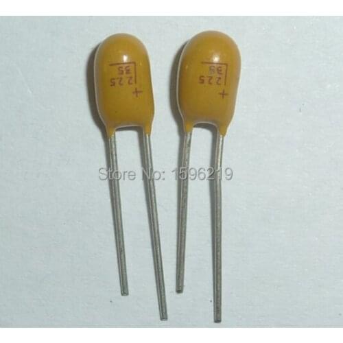 100pcs Tantalum capacitor 2.2uF 35V 225 Brand New 35V2.2uF DIP Radial