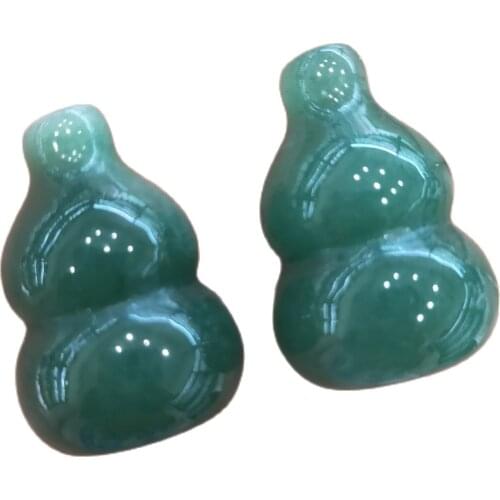 2pcs Natural Green Aventurine Carved Gourd Crystal Stone Cucurbit Decoration Crafts Natural Quartz Crystals