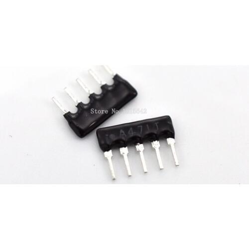 50PCS DIP exclusion 5pin 470 ohm 5 PINS A471J 470R Network Resistor array A05-471J