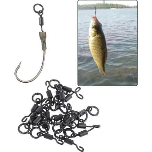 20Pcs Quick Change Ring Swivels Hook Rig Micro Link Tackle Ring Carp Fishing Accessories