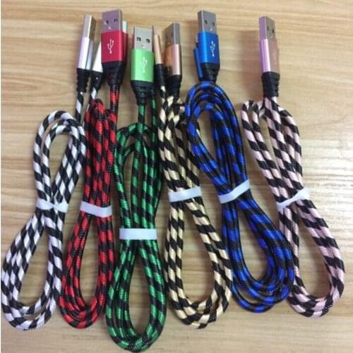 200pcs/lot 1M 2M 3M Aluminum alloy Braided Fabric 8 pin Usb charger Cable for iphone X XS XR for iphone 6 6s 7 8 plus 5S