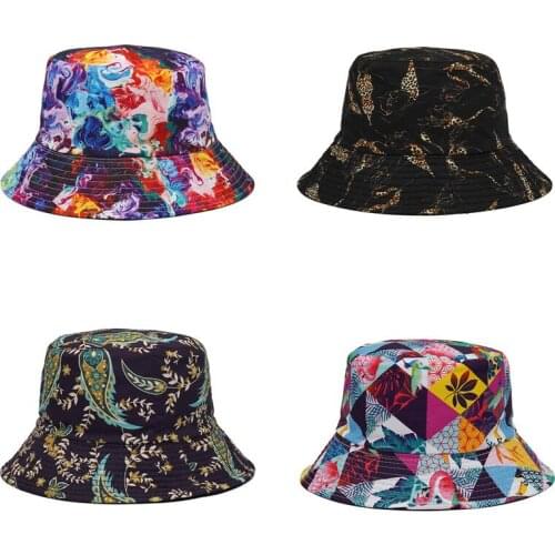 2021 Graffiti Bucket Hat for Women Men New Summer Skull Floral Outdoor Foldable Bob Fisherman Hat Girls Gorros Panama Sun Hat