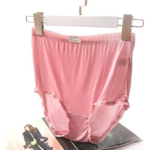 3 pcs/lot women Sexy underwear Nature Silk Plus Size Lace Pants No Trace Nature Silk Breathable Sweaty Soft Lingerie Panties