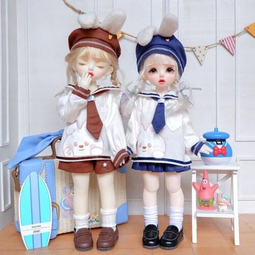 30cm BJD Doll Clothes Hat+shirt+skirt or Pants Sailor Suit Suit Big 1/6, Yosd, 1/6 Doll Clothes Toys Apparel Doll Accessories