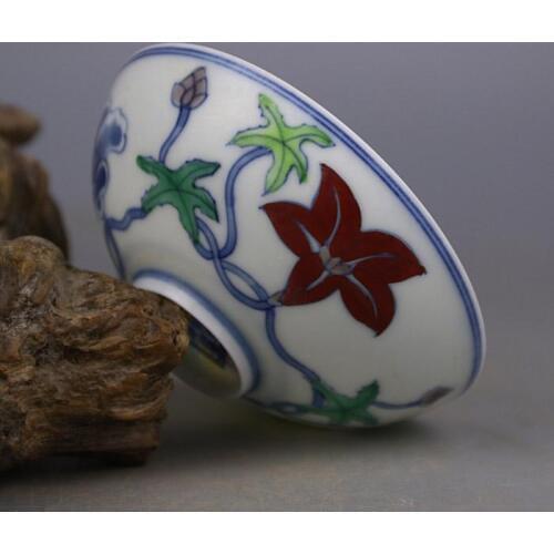 Antique QingDynaty Hand-made Porcelain cup,Colorful flower bowl teacup,hand-painted crafts,best Home Decorations&Collection