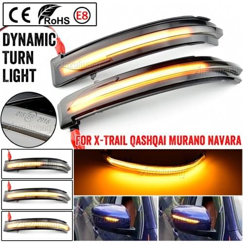 Car LED Dynamic Turn Signal Light Rearview Mirror Light for Nissan X-Trail T32 Qashqai J11 Murano Z52 Navara Juke