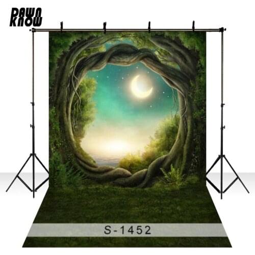 DAWNKNOW Moon Vinyl Photography Background Forest Fairy Tale New Fabric Flannel Backdrops For Children Photo Studio S1452