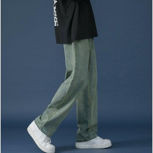 Eight-color Jeans Mens Fashion Retro Casual Straight Baggy Jeans Men Streetwear Loose Hip-hop Denim Trousers Mens Biker M-2XL