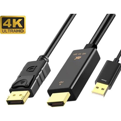 4K 60Hz HDMI to Displayport 4K converter cable HDMI in to Displayport out for PS4 Apple TV PC HDMI to Monitor with Displayport