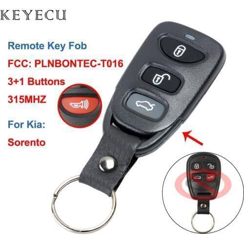 Keyecu 4 Buttons Remote Control Car Key Fob 315 Mhz for Kia Sorento 2004 2005 2006, FCC ID: PLNBONTEC-T016, P/N: 95430-2E430