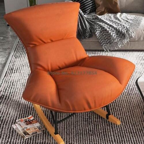 Rocking chair recliner for adults Nordic balcony lazy leisure sofa living room single chaise longue light luxury net red rocking
