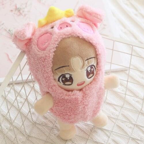[MYKPOP]KPOP Dolls & Accessories:Pink Pig Hooded Bodysuit for 20cm 15cm (without Doll) KPOP Fans Collection SC21052705