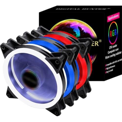 120mm PC Computer Case Fans Ultra Silent LED cooling fan 12VDC 3P IDE 4Pin radiator CPU cooler Fan w/ Anti-Vibration Rubber