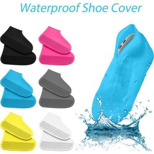 Reusable Waterproof Rainproof Shoes accessories Covers Silicone Washable Wear-Resistant Shoes Rain Boots For Adult Kids
