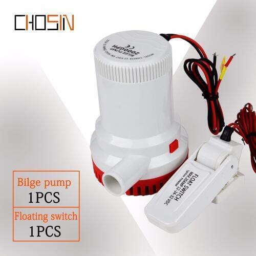 1500GPH Dc 12v 24v Large Flow Bilge Pump With Bilge Float Switch Electric Water Pump For Boat Submersible Boat Water Pump 1500