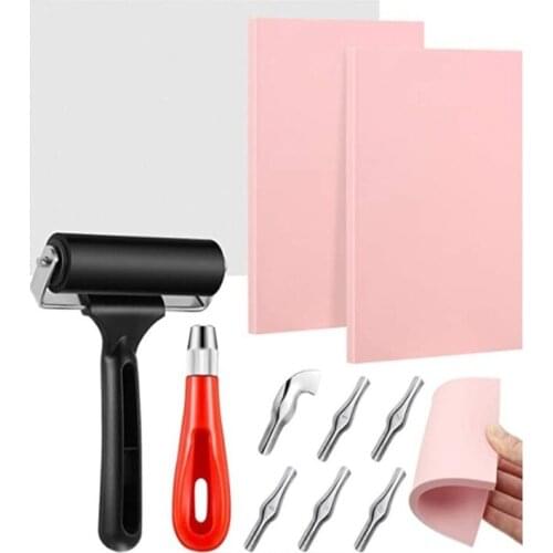 2021 New Rubber Carving Linoleum Blocks Gift for stamp Makers for Printmaking Kit