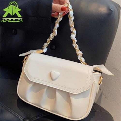 New Casual Chain Crossbody Bags Women Fashion Simple High Quality Shoulder Bags Solid Color Handbags PU Leather Messenger Bags