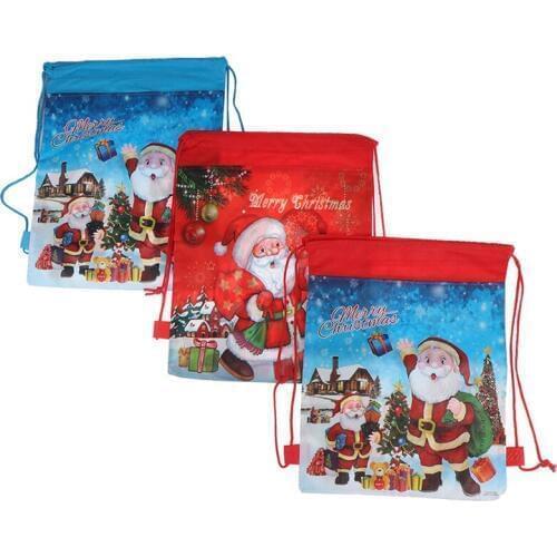 New Santa Claus Drawstring Big Backpack Kids New Year Banquet Stockings Gifts Holders Bag Christmas Gift Candy Bag Storage bag