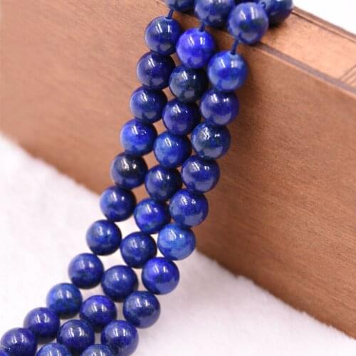 KANGKANG Wholesale Natural Stone Beads Round Loose Lapis Lazuli For Jewelry Making Handmade Bracelet 4mm-12mm Strand 15