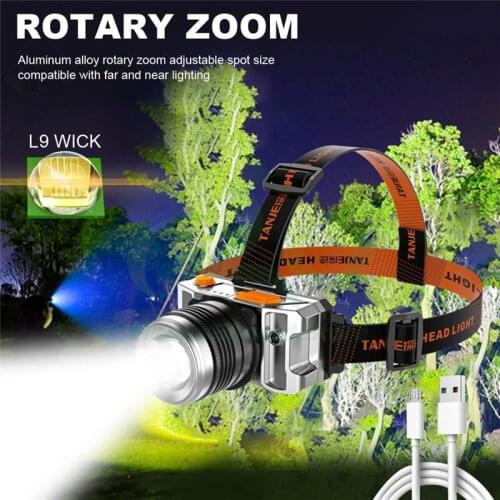Portable USB Rechargeable LED Headlamp Rechargeable Miner Inductive Headlamp Super Bright Strong Light Head Lamp
