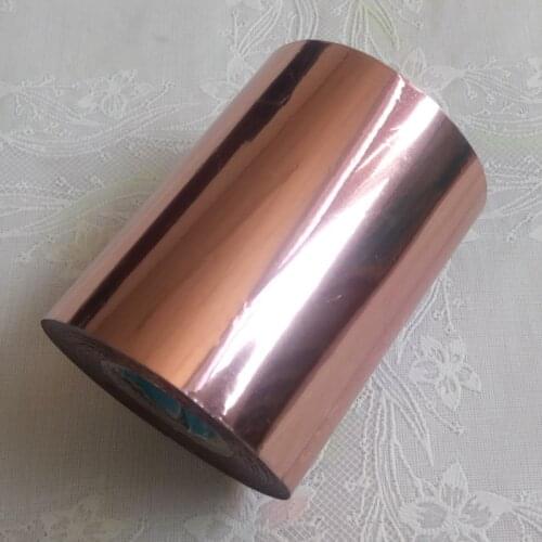 Rose Gold One Roll for 8cm x 120m/Lot DIY Package Box Holographic Foil Plain Transparent Foil Hot Stamping On Paper or Plastic