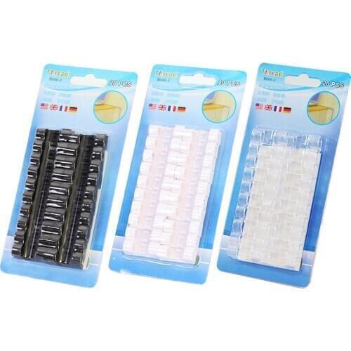 20x Self-Adhesive Cable Management Clips Clamp Tidy Organizer TV PC Wire Holder Management Organizing for Home Office