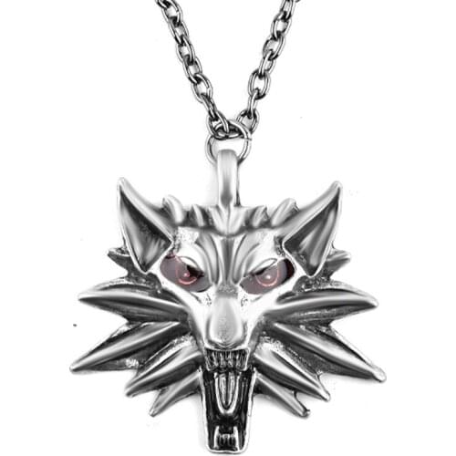 Lucky Movie Characters Logo Personality animal wolf head man Pendant Necklace Love Woman Mother Girl Wedding blessing Jewelry