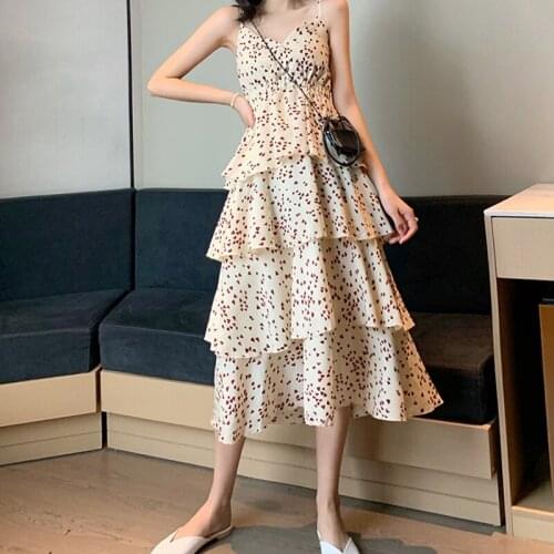 Sexy Women Sling Long Dresses Sleeveless V-neck Floral Maxi Dress Summer Fashion