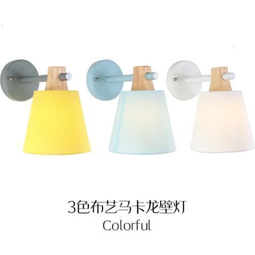 Nordic wall lamp bedside lamp bedroom modern living room aisle stairs simple iron belt wall lamp LED light