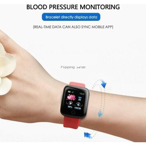 116 PLUS Color Screen Smart Watch Heart Rate Blood Pressure Waterproof Fitness Tracking Watch AC889