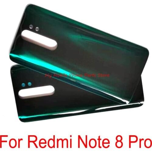 10 PCS No Logo Back Glass Cover For Xiaomi Redmi Note 8 Pro Note8pro 8pro Back Battery Cover Rear Housing Door Panel Case Parts