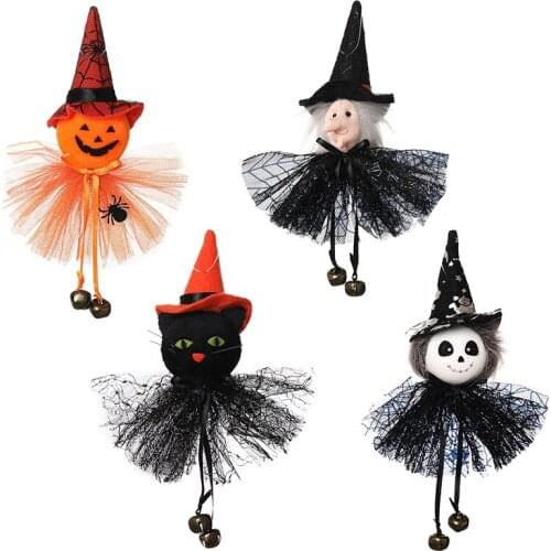 Halloween Decoration Party Bar Decoration Pumpkin Ghost Witch Black Cat Pendant Scary Witch Pendant Happy Halloween Party Decor