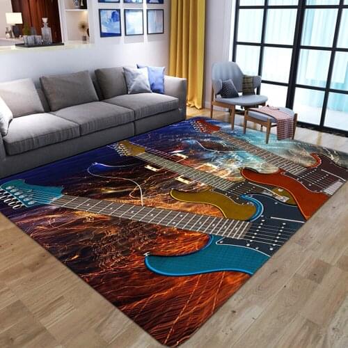 Gorgeous Cartoon guitarl Carpet Living Room Decoration Large Rug Bedroom bedside Child Crawling floor Mat Bathroom Bath door Mat