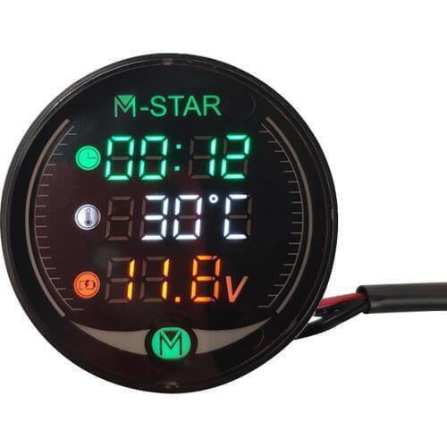 Motorcycle Voltmeter Time Temperature LED 3-in-1 LED Digital Voltage Meter For Suzuki GSXR750 GSF1200 GSF1250 GSF650 BANDIT