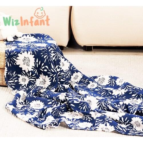 WizInfant 100% cotton 120*110cm 2 Layers Newborn Baby Bath Towel Wrap Muslin Swaddle Blankets Wholesale Dropshipping