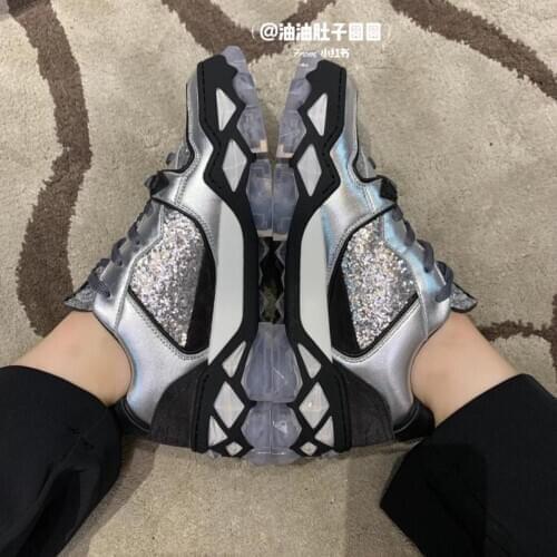 Womens platform sneakers JIMMY 2020 3D dynamic DIAMOND×TRAINER series diamond pattern transparent
